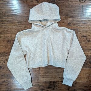 TNA Light Grey Cropped Hoodie Size Medium